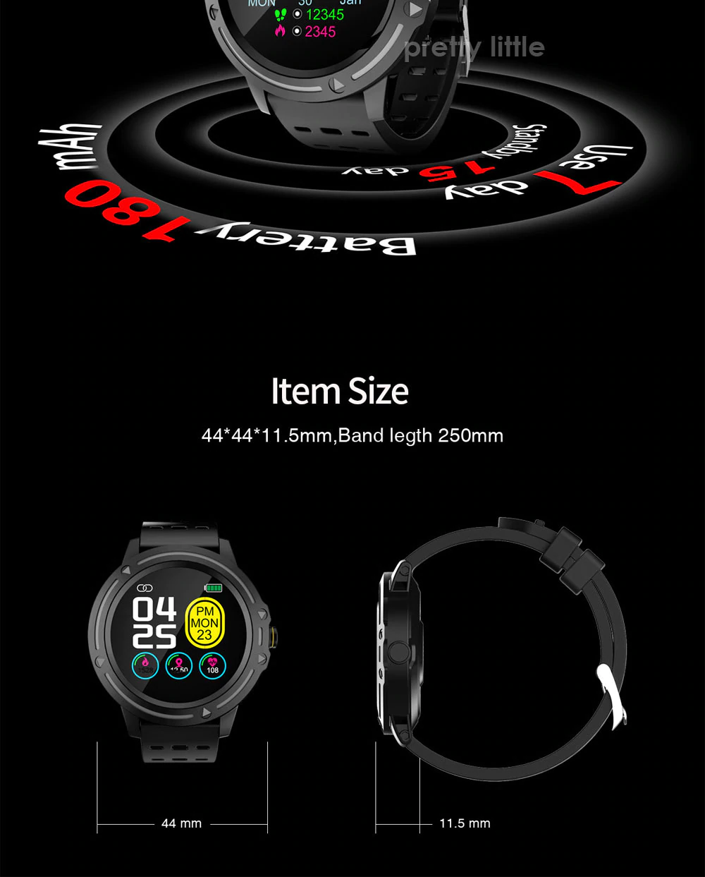 Αδιάβροχο Smartwatch Αθλητικό Ρολόι Activity Tracker με Μετρητή Παλμών, Βημάτων, Πίεσης, Οξυγόνου, Ύπνου & Αθλητικές Δραστηριότητες